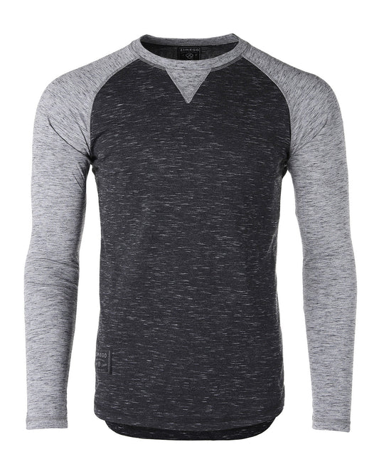 ZIMEGO Men Athletic Fit Baseball Retro Contrast Long Sleeve Raglan T-Shirt